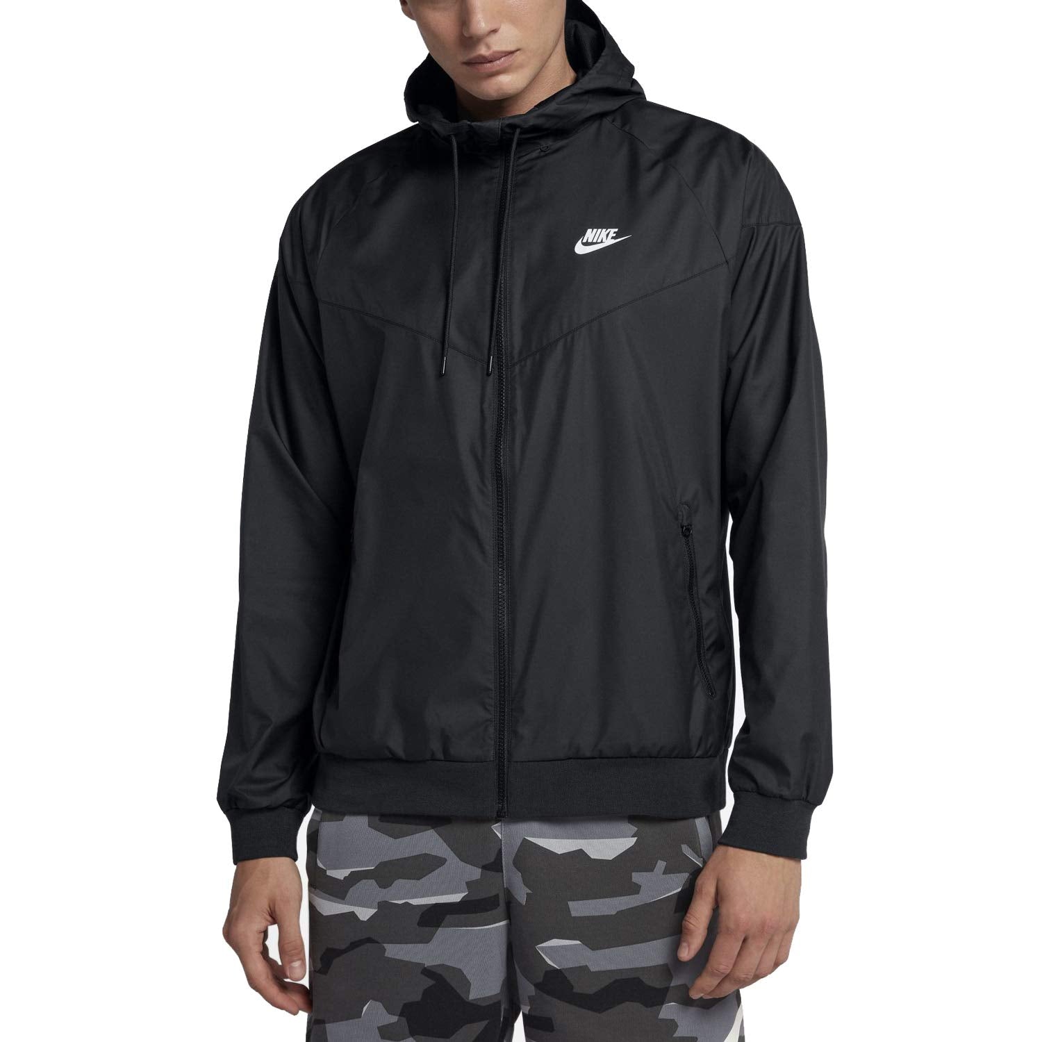 Nike Mens Sportswear Windrunner Hooded Coat Black Large